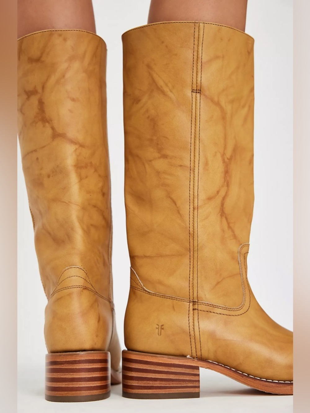 FRYE X Free People Campus 14L Boots, Leather, Yellow, Size 6 - Picture 5 of 10